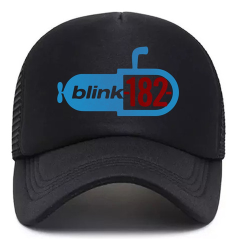 Gorra Trucker Rock Punk Blink 182 Logo Blue & Red Vinyl