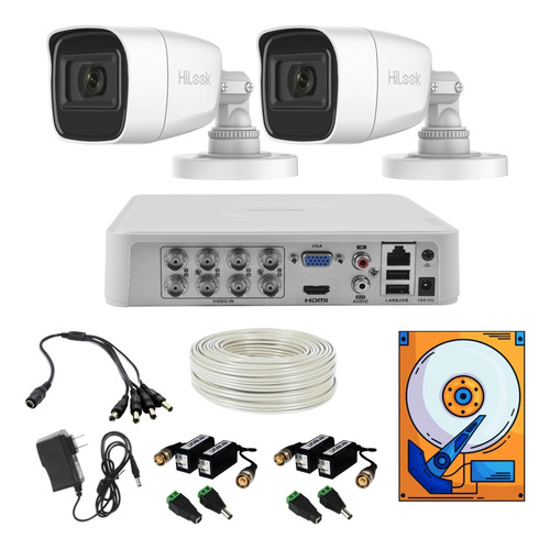 Kit Video Vigilancia 8ch 2 Cámaras 1080 Audio 50mts Utp 1tb