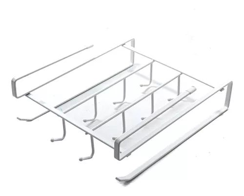 Estante Organizador de Cocina Bajo Mesada o Alacena de 2 Niveles Color  Blanco — Clemur