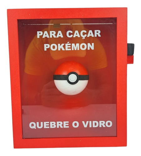 Quadro De Parede Pokémon Geek Pokebola Coleção Presente Cor Vermelho Cor da armação Vermelho