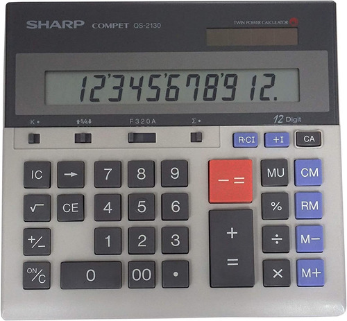 Calculadora De Escritorio Comercial Sharp Qs-2130 De 12 Dígi