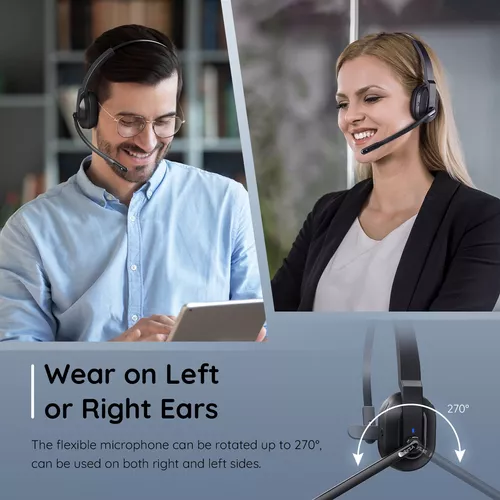 Auriculares Bluetooth para PC, auriculares inalámbricos para computadora  con micrófono de cancelación de ruido ambiental alimentado por IA y dongle