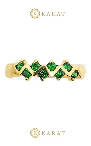 Anillo Zigzag Oro Italiano 18k Ley 750