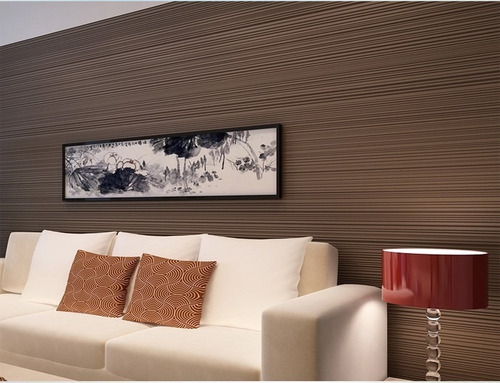 Imagen 1 de 2 de Papel Tapiz Rayas Europeo Elegante Café Chocolate 5.3m2