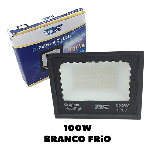 Refletor Holofote Led 100w Branco Frio Ip67 Real Floodlight