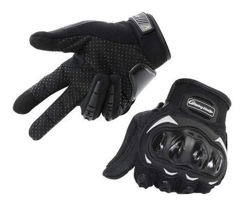 Imagen 1 de 6 de Guantes Moto Deportivo Con Proteccion Nudillos Negro