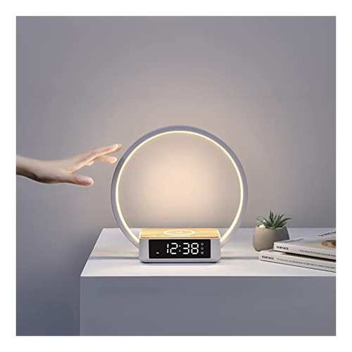 Lámpara De Mesita De Noche, Lámpara Táctil Wilit Con Reloj D