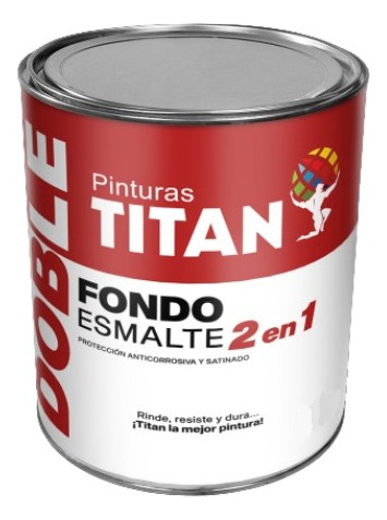 Pintura Fondo Esmalte 2 En 1 Titan 1/4 Blanco