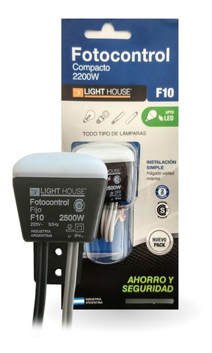 Fotocontrol Fijo Compacto 2200w Fotocelula Light House