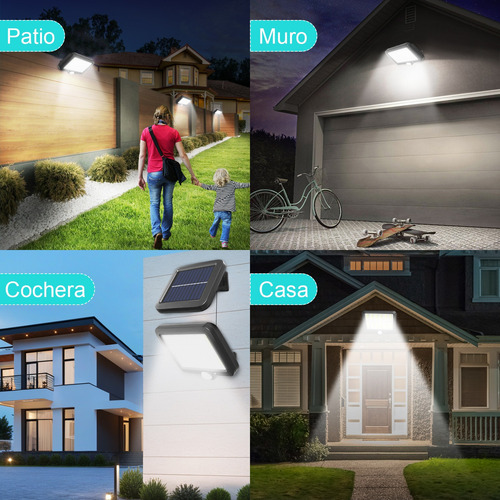M 2pzs 240led Lampara Solar Exterior Pared Sensor