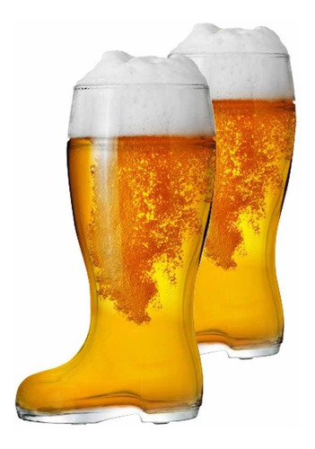 Copo Cerveja Chopp Copo Bota Estiefel 1 Litro Jogo Hepta 2pc Cor Transparente