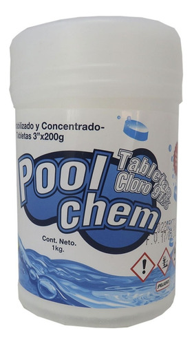 Cloro Para Piscina Tabletas Pool Chem 200 Gr X5 