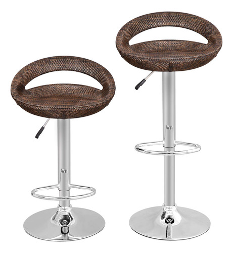Zeny Juego De 2 Taburetes De Bar Ajustables Sillas De Bar