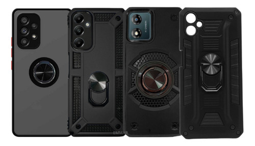 Funda Protector Uso Rudo Con Anillo +mica Gratis Para Huawei
