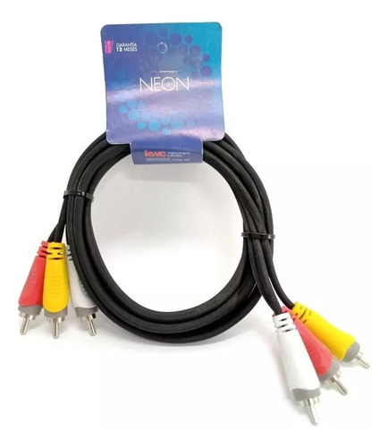 Cable Audio Video 3 Rca - 3 Rca  1.5 M Kwc Neon 9023 