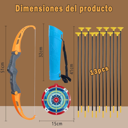 Juego De Arco Y Flecha, Juego De Tiro Con Arco Viene Con 13