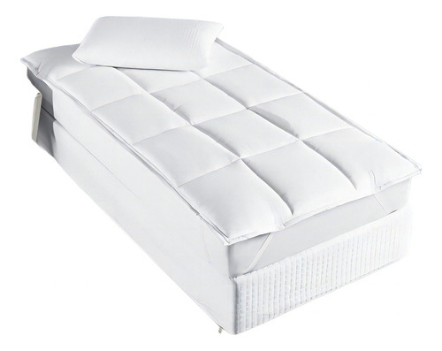 Pillow Top Para Cama De Solteiro Fibra Siliconada Luxo Macia