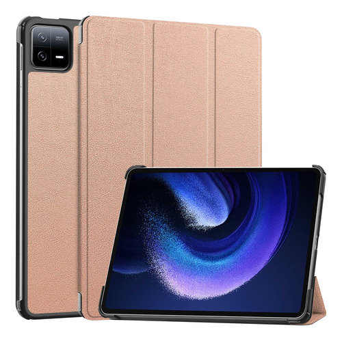 Funda Con Soporte Dorado De 3 Pliegues Para Xiaomi Pad 6/6 P