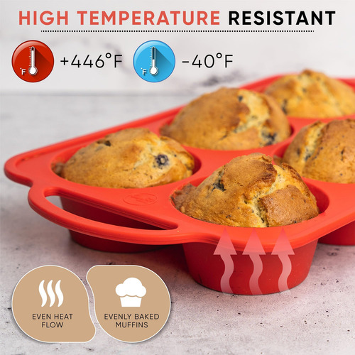 Bask Bake Boss Tamaño Regular 6 Taza De Muffins De Muffins Y