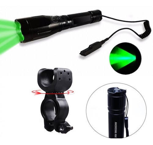 Lanterna Luz Verde Tática Led Cree P/ Sobrevivência Xm30985