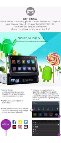 Eonon - Radio Carro Android 5.1 - 7 PuLG. 1 Din - Gps - Wifi
