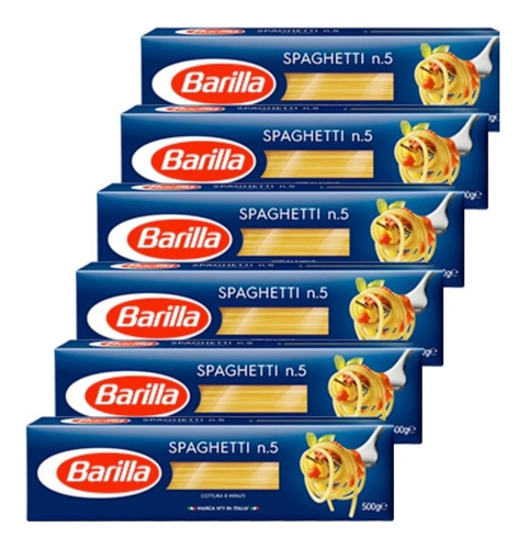 Fideos Spaghetti Barilla N. 5 Pack X 6 X 500g.