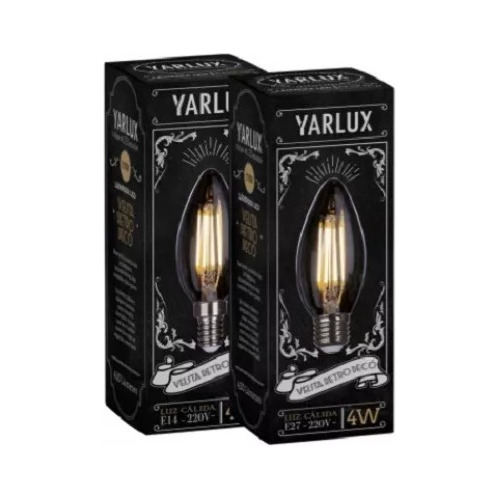 Lámpara Foco Led Velita Retro Deco 4w E27 Yarlux 2700k