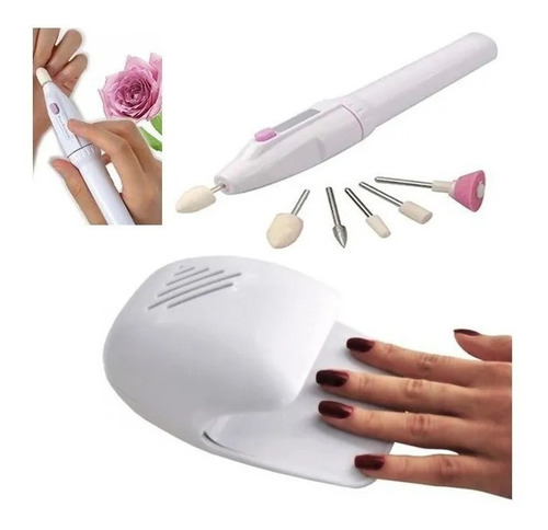 Kit Manicure Lampara Secadora De Uñas+torno Para Uñas A Pila