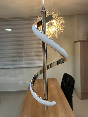 Lámpara Led En Espiral De Adn Moderna Y Lujosa, Color Dorado
