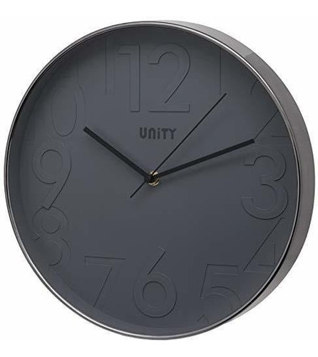 Unity Clifton En Relieve Reloj De Pared Con Esfera Gris - 12