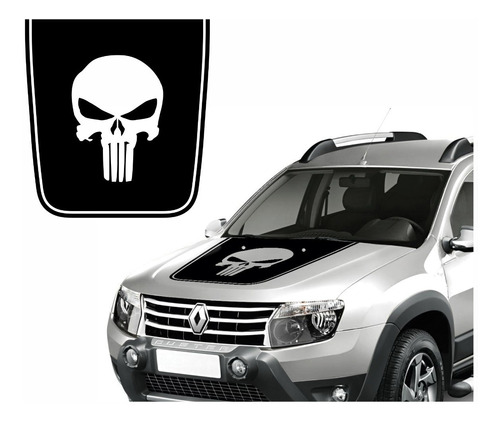 Adesivo Capo Compatível Renault Duster Punisher Caveira 032