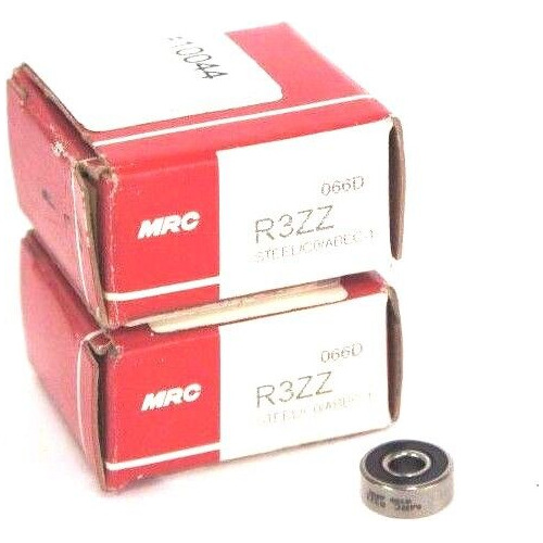 Lot Of 2 New Mrc R3zz Steel/c0/abec-1 Bearings 3/16 X 1/ Zzg