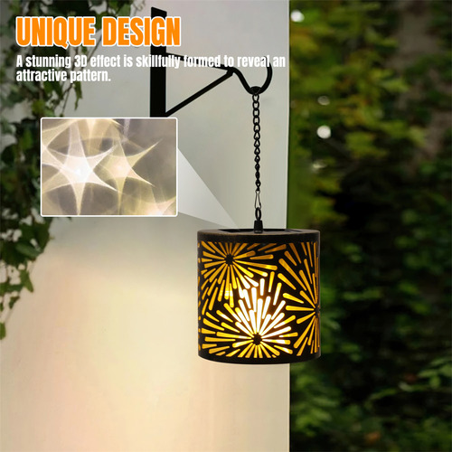 Farol Solar 3d Retro For Patio, Linterna Solar 3d For Jard