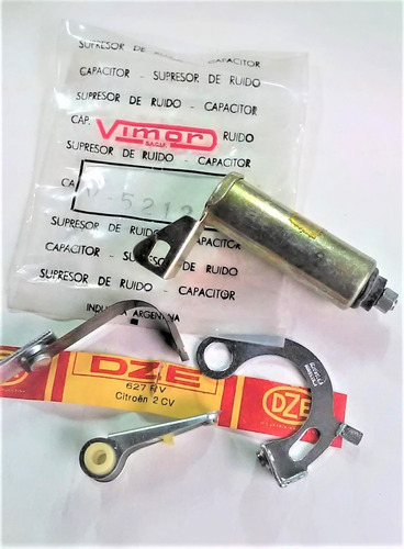 Imagen 2 de 2 de Citroen 2cv Juego De Platinos Y Capacitor Supresor De Ruidos