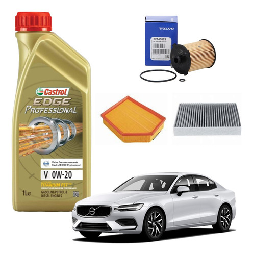 Kit Revisão Castrol 0w20 Rbso Volvo S60 T5 2020 2021 2022 23