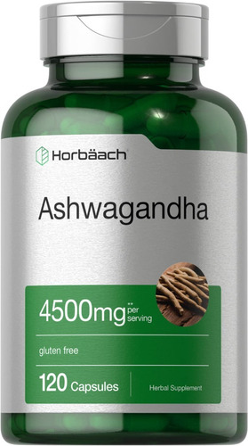 Ashwagandha 4500mg Horbaach Usa 120 Caps  Estres