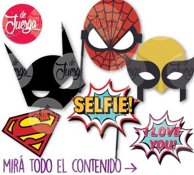 Photo Booth Batman Y Super Heroes Imprimible Props Antifaz | MercadoLibre