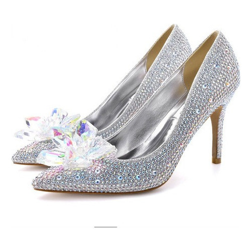 Zapatilla Cristal Cenicienta Zapato Boda Diamante Imita [u]