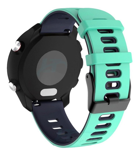 Pulseira 20mm Dual Para Samsung Galaxy Watch 42mm Bt Sm-r810 Cor Verde Agua Com Azul