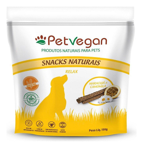 Petisco Snack Petvegan Relax Cães Sabor Maracujá E Camomila