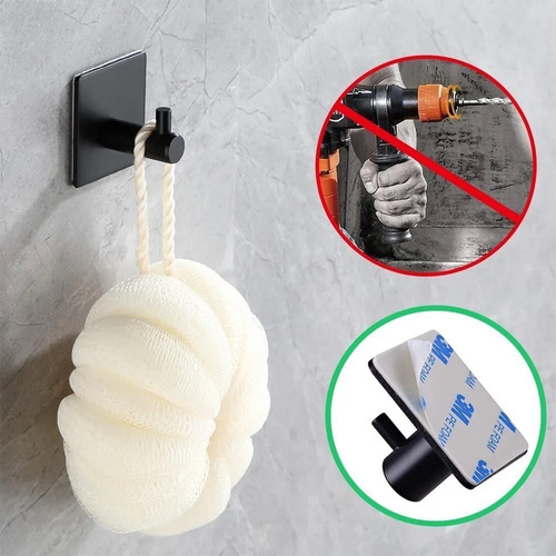 Imagen 5 de 8 de Ganchos Adhesivos Impermeables De Acero Inoxidable 4 Uds.
