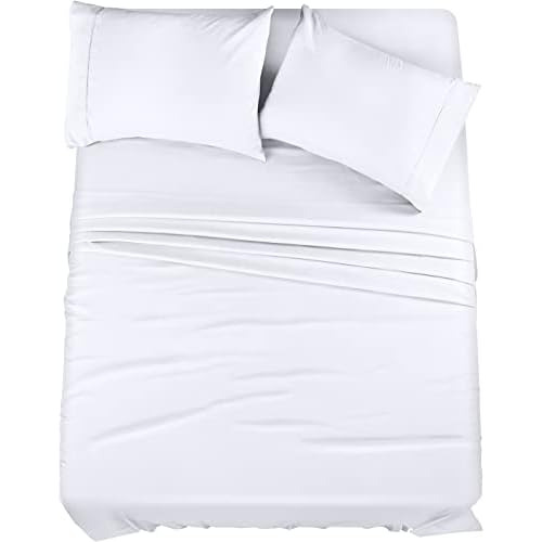 Queen Bed Sheets Set - 4 Piece Bedding - Brushed Microf...