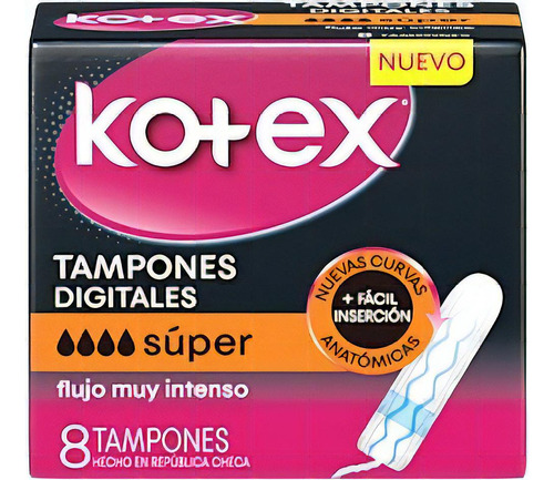 Tampón Kotex Digitales super 8 u