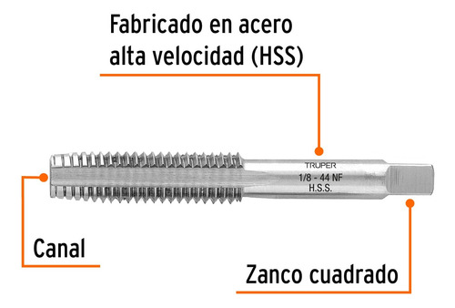 Macho Semicónico 5/32x36 Cuerda Fina Truper 11418