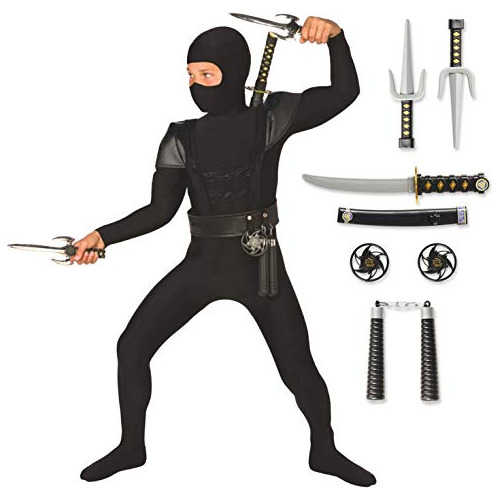 Disfraz De Ninja Para Niños Traje De Kung Fu Negro Para Niño