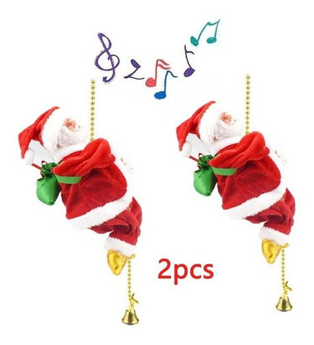 2 Cuerdas Musicales De Papá Noel Con Movimiento Hacia Arriba