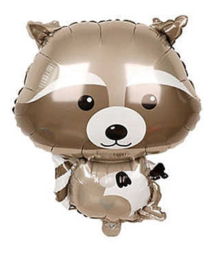 Globo Metalizado Animales Del Bosque Mapache 70cm X1u