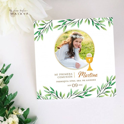 Imagen 5 de 10 de Estampas Nenas Primera Comunión 10 X 10cm Con Foto X 2u