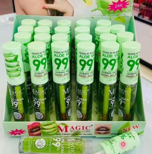 Imagen 2 de 7 de Lipgloss Balsamo Extracto Aloe Vera 99% Huxia Beauty