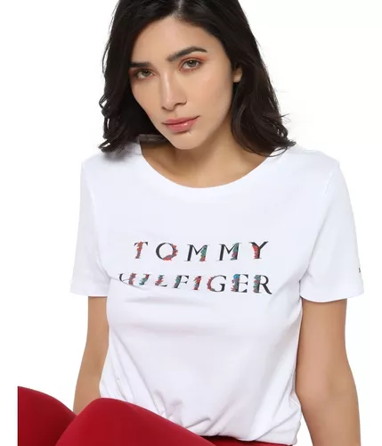 Playera Tommy Hilfiger Mujer Cuello 100%